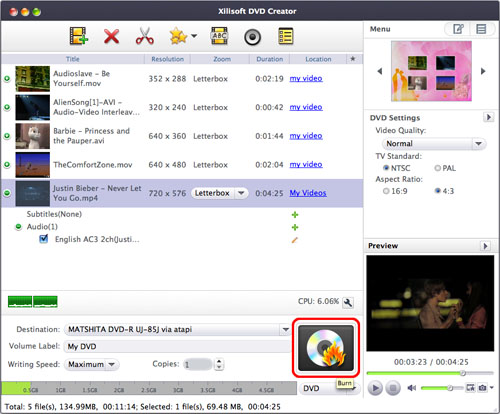 Start DVD Creation
